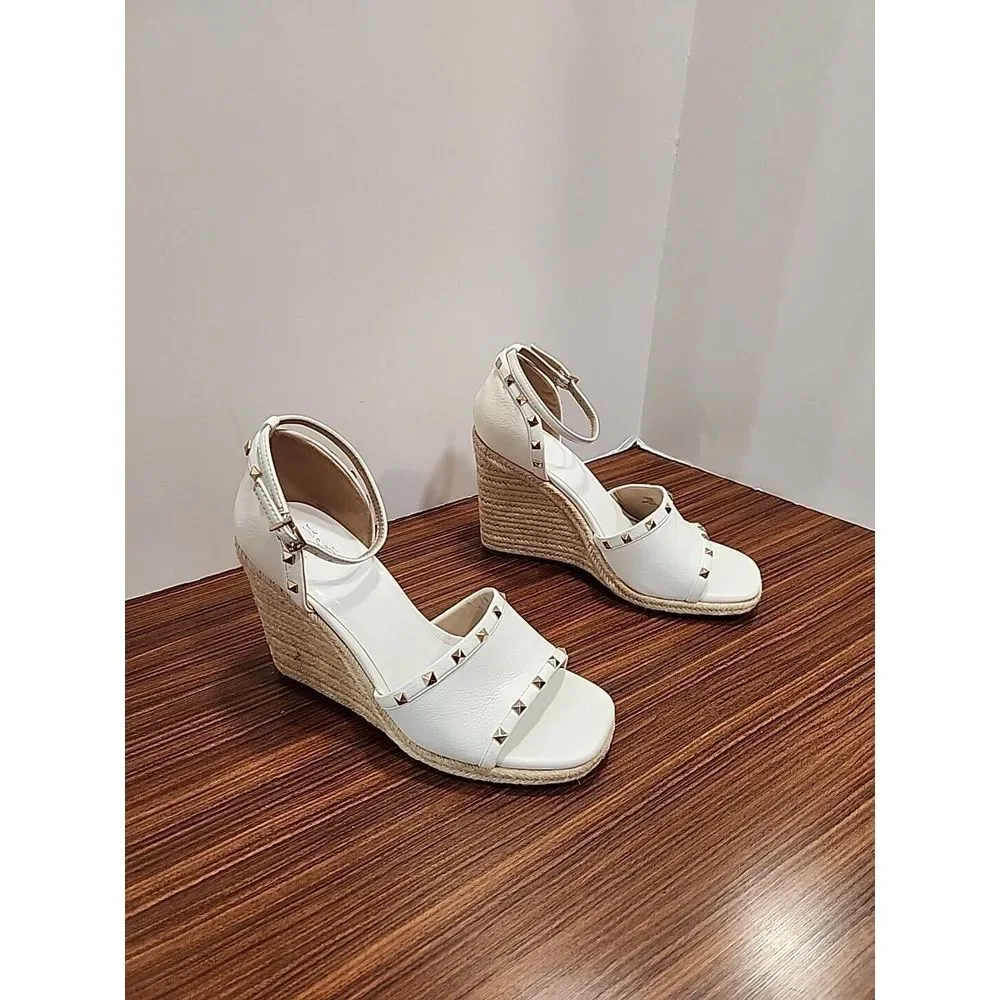 MIX NO‎ 6 Womens 11 DREAMM ESPADRILLE WEDGE SANDALS in WHITE